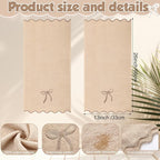 2 Pcs Brown Scalloped Hand Towels - Image 2