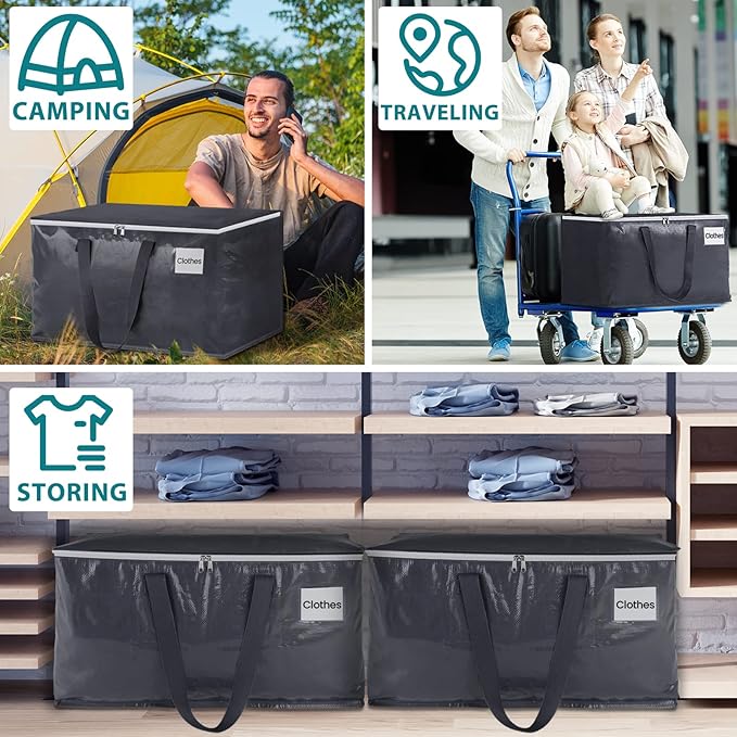 Moving Bags Heavy Duty with Strong Zippers and Handles Collapsible Moving - Image 6