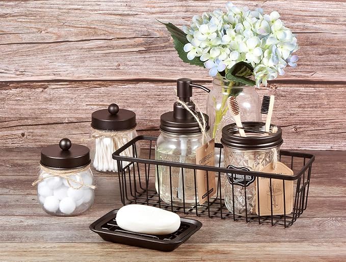 SheeChung Farmhouse Decor Metal Wire Bathroom Storage Organizer Basket Bins - Image 7