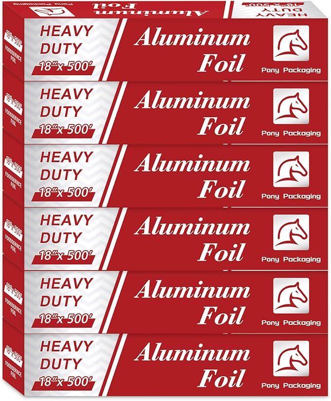 6 Count Heavy Duty Aluminum Foil Roll by PonyPackaging