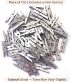 LWR CRAFTS Wooden Mini Clothespins 100 Per Pack 1" 2.5cm - Image 7