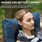 EVER ADVANCED Padded Oversized Folding Camping Chair for Adults, Heavy Duty Lawn Chair with Side Pockets, Portable Collapsible Quad Chair for Outside, Support Up to 500lbs, Blue - Image 2