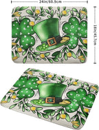 St Patrick's Day Shamrock Dish Drying Mat 18x24 inch Eucalyptus Leaves Dishes - Image 2