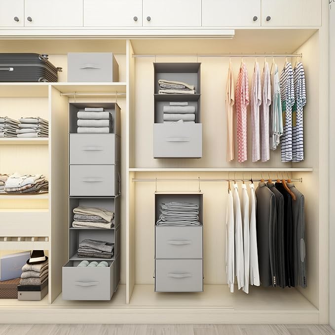Twira 6-Shelf Hanging Closet Organizer, 2 Separable 3-Shelf Hanging Shelves - Image 8