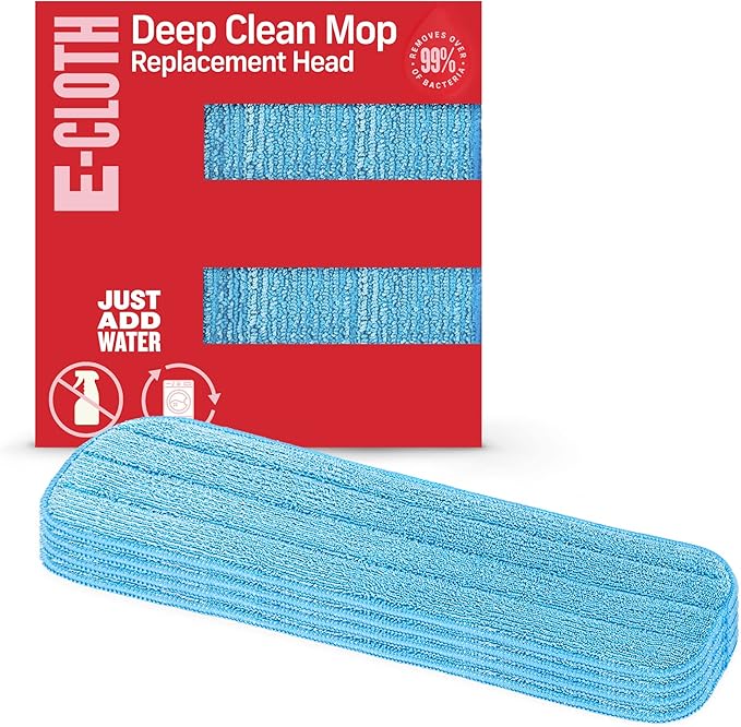 E-Cloth 4-Pack Deep Clean Mop Head, Microfiber Mop Replacement Head, Perfect by E-Cloth