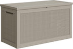 YITAHOME XXL 260 Gal Large Deck Box, Outdoor Resin Storage Box, Rattan Storage Container for Patio Furniture, Garden Tools, Waterproof, Lockable (Brown) - Image 7