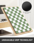 Rnivvi Dish Drying Mat for Kitchen Counter, XL 15 x 24" Cute Checkered - Image 5