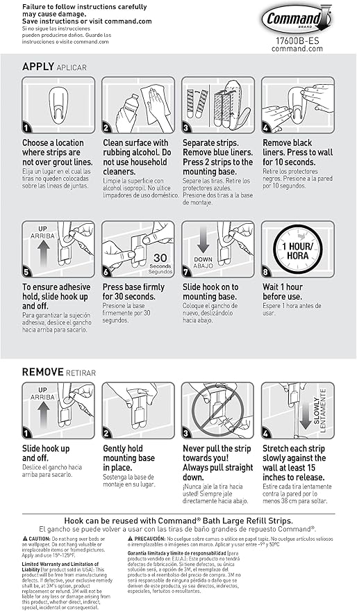 Command Bathroom Hook with Water-Resistant Strips, Organize Damage-Free - Image 8