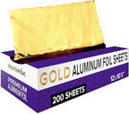 200 Count Pre-Cut Deli Gold Aluminum Foil by StockYourHome