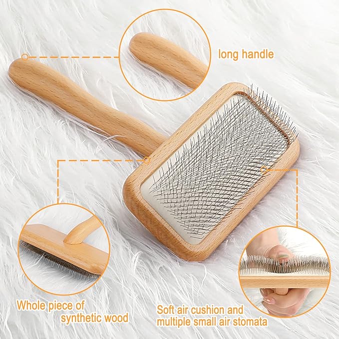 Carpet Rake Sheepskin Wool Brush and Sheepskin Brush Cleaner Comb, More Suitable - Image 3