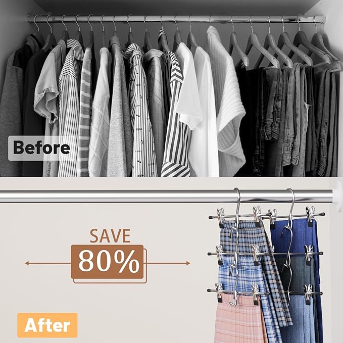 Pants Hangers Space Saving, Stackable Skirt Hangers - Image 2