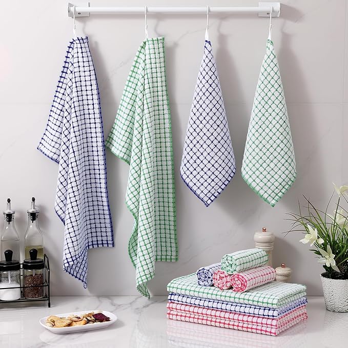 Homaxy Kitchen Towels and Dishcloths Set, 16 x 25 and 12 x 12 Inches, Super - Image 7