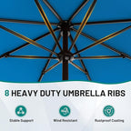 AreShark 9 FT Patio Umbrella for Outdoor, Outdoor Table Umbrella with Push Button Tilt and Crank, Outdoor Patio Umbrellas with 8 Sturdy Ribs for Market, Garden, Pool (Royal Blue) - Image 3