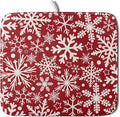 Christmas Dish Drying Mat for Kitchen Counter 16x18 Dark Red Snowflake Winter by Aytipun
