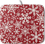 Christmas Dish Drying Mat for Kitchen Counter 16x18 Dark Red Snowflake Winter by Aytipun