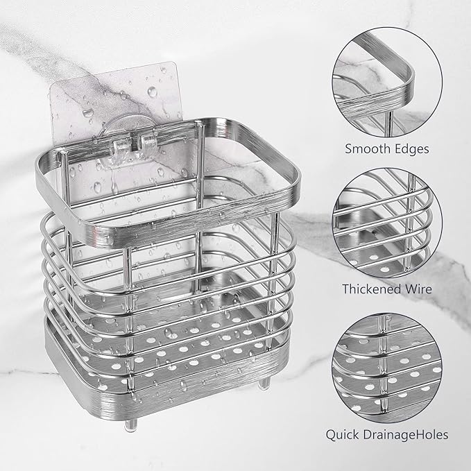 Wall Mount Toothbrush Holder for Bathroom, Stainless Steel Rustproof Toothbrush - Image 4
