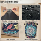 Bohemian Blue Flowers Laundry Basket, Dirty Clothes Basket, Water Resistant - Image 5