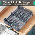 TOOLF Dish Drying Rack with Drainboard, Extendable Dish Rack - Image 6
