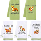 R Horse Funny Corgi Kitchen Dish Towels by RHORSE