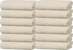 Tens Towels Pack of 12 Washcloths, 12 x 12 Inches, Lighter Weight, Quick to Dry by TensTowels