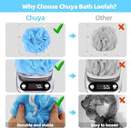 Chuya Large Bath Sponges Loofahs 70g, 4 Pack Shower Sponge Exfoliating Cleaning - Image 3