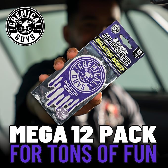 Chemical Guys Hanging Air Freshener, Galactic Scent 12 Pack, Dorm Room & More - Image 3