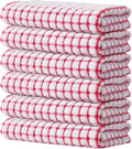 Kitinjoy Cotton 6 Pack Terry Kitchen Towels, 16 x 25 Inches Super Soft and by Kitinjoy