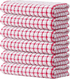 Kitinjoy Cotton 6 Pack Terry Kitchen Towels, 16 x 25 Inches Super Soft and by Kitinjoy