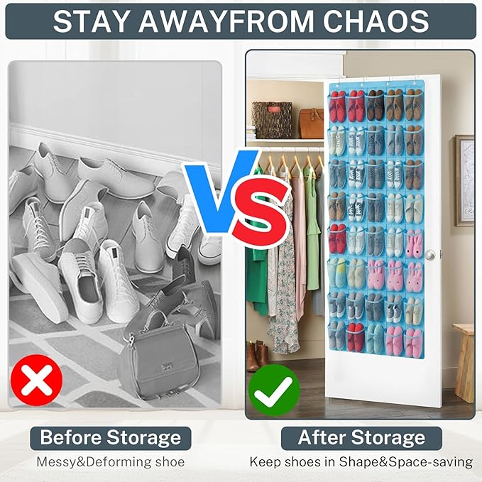 40-Pocket Over the Door Shoe Organizer - Image 4