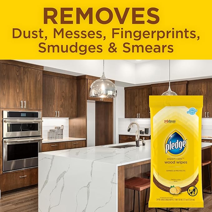 Pledge Expert Care Enhancing Wood Wipes, Lemon Scent - Image 4