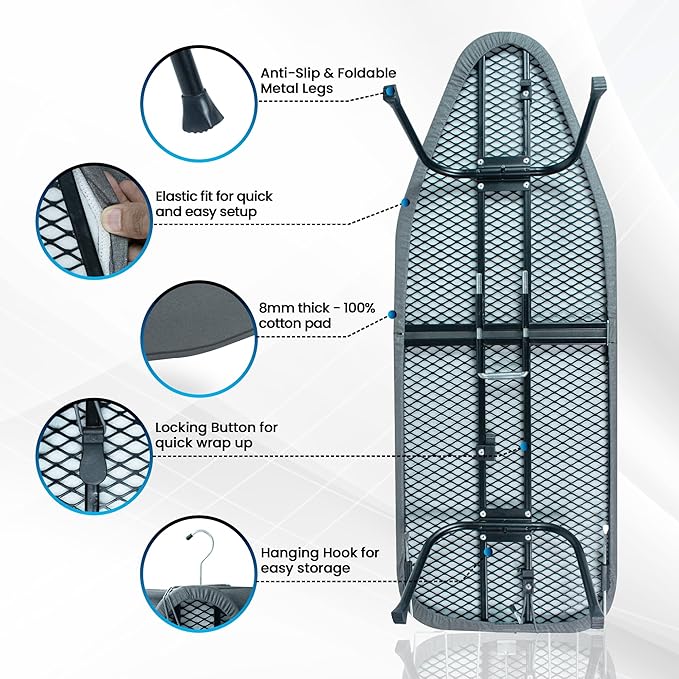 Metal Mesh Panel Tabletop Ironing Board | Foldable Iron Board | Heavy Duty - Image 4