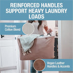 CleverMade Collapsible Laundry Basket LUXE 2 Pack – 60 L Foldable Cotton Blend - Image 4
