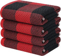 Homaxy 100% Cotton Waffle Weave Check Plaid Kitchen Towels, 13 x 28 Inches by Homaxy