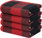 Homaxy 100% Cotton Waffle Weave Check Plaid Kitchen Towels, 13 x 28 Inches by Homaxy