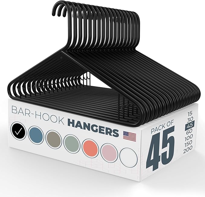 Neaties Plastic Hangers 45 Pack – Made in The USA – 6lb Capacity Standard by NeatiesHangers
