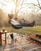 KingCamp Hammock Chair with Footrest – Heavy Duty Swinging Rocking Camping Chairs for Adults up to 400lbs, Folding Portable Oversized Rocker with Cup Holder & Pillow for Outdoor Beach Lawn RV Sports - Image 9