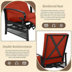 Oakcloud Adjustable Outdoor Lounge Chair Metal Patio Relaxing Recliner Chair with Removable Cushions(Red) - Image 5