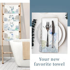 Coastal Hand Towels for Bathroom Set of 4, Relax Breathe Soak Unwind Decorative - Image 7