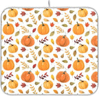 Fall Pumpkin Pattern Dish Drying Mat by Wamika