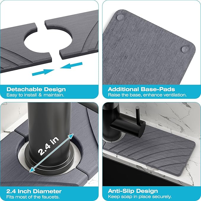 Stone Faucet Mat for Kitchen Sink - Image 5