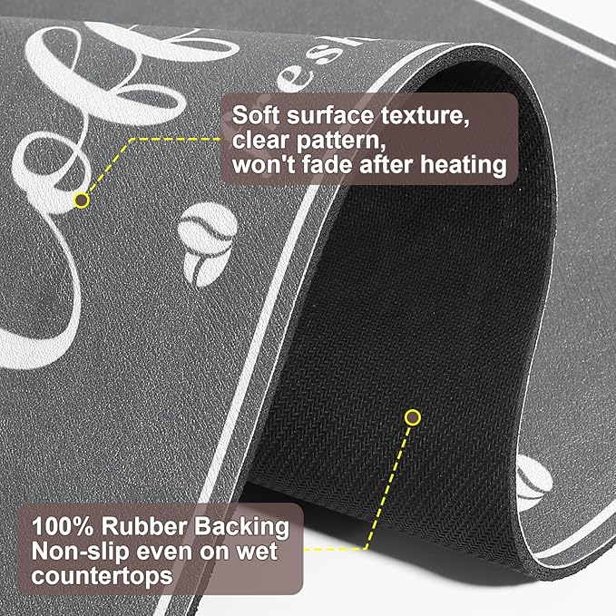 Absorbent Coffee Mat, Fashion Dish Drying Mat - Image 8