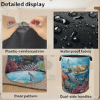 Sea Turtle Foldable Canvas Laundry Basket - Image 5