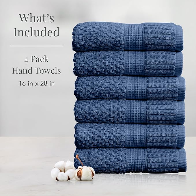 NY Loft 100% Cotton Hand Towels| 6 Pack Hand Towel Set | Absorbent & Quick-Dry - Image 2
