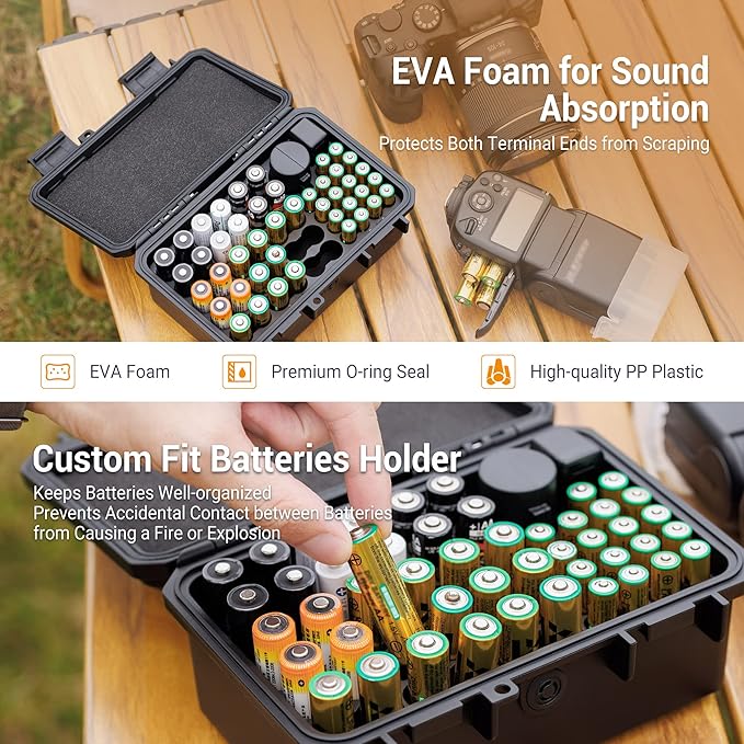 KIWIFOTOS 58 Slots AA AAA Battery Case Holder - Image 4