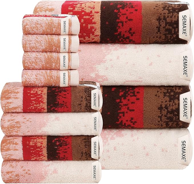 SEMAXE 12-Piece Family Bathroom Towel Set by SEMAXE