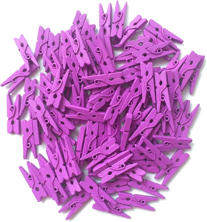 LWR CRAFTS Wooden Mini Clothespins 100 Per Pack 1" 2.5cm - Image 5
