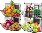 X-cosrack Metal Wire Basket Wall Mount, 4 Tier Extra Large Wall Storage Basket - Image 9