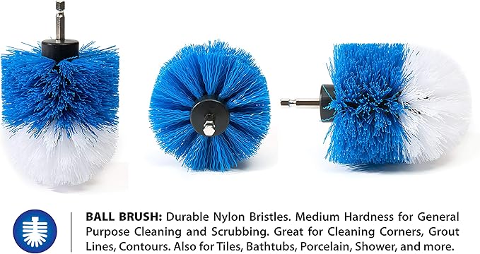 RevoClean 4 Piece Scrub Brush Power Drill Attachments-All Purpose Time Saving - Image 6