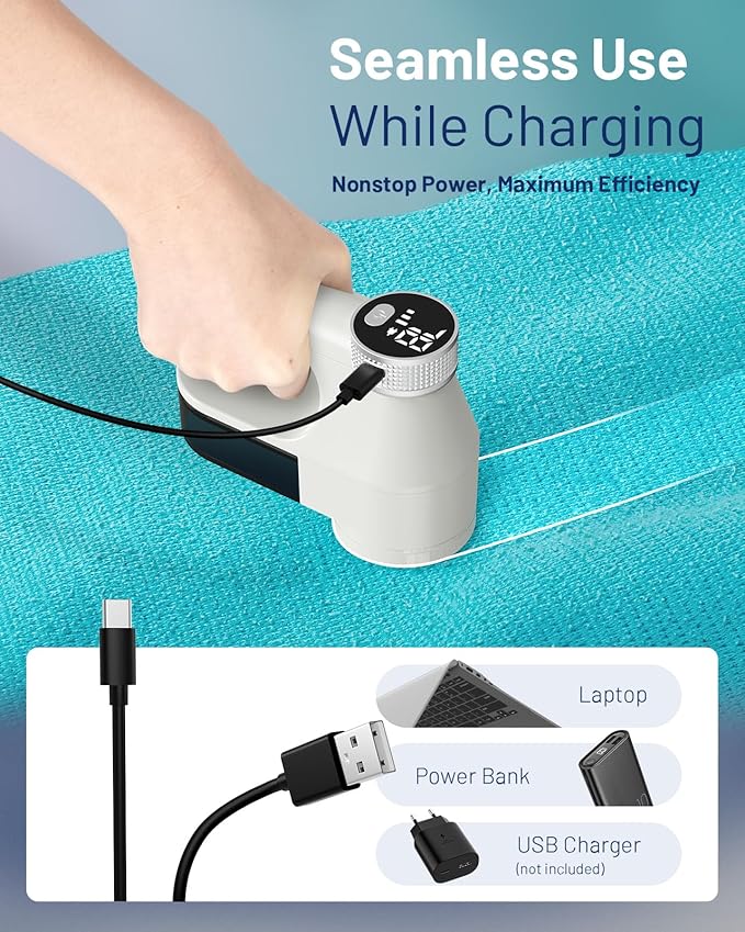 BEAUTURAL Fabric Shaver, Rechargeable Lint Remover, Electric Portable Sweater - Image 5