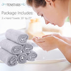 TENSTARS Silk Hemming Hand Towels - Image 2